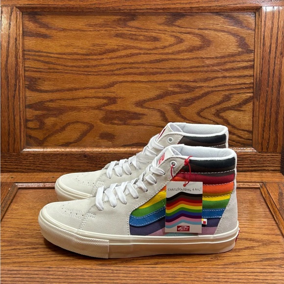 Vans Other - Vans Skate‎ Sk8 Hi Pride White Multi Shoes